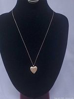 Full view of necklace on display bust showing chain length and pendant