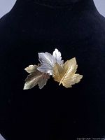 Front view showing silver, gold and bronze maple leaves