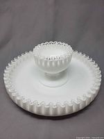 Full view of platter with dip bowl centered