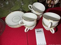 Stack of Wedgwood Cavendish teacups and saucers