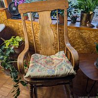 Full view of wooden rocking chair