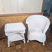 Chair and table together showing scale and style