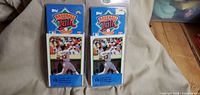 Front view of both sealed Topps Baseball Talk Set 19 packs