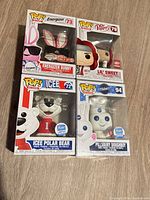 Front view of four Funko Pop Ad Icons boxes