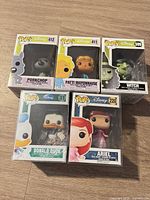 Front view of all five boxed figures