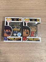 Front view of Michael Jackson Funko Pop #352 and #359 sealed boxes