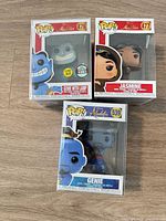 Front view of all three boxed figures showing numbers 476, 477, 539