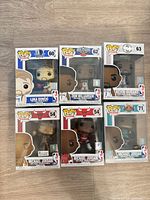 All six Funko Pop NBA figures in boxes