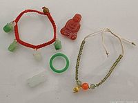 All five jewellery pieces laid out