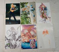 Overview of six signed prints