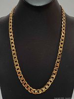 Necklace displayed on bust form showing full length and link style