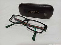 Gucci eyeglasses front view with case