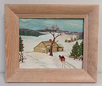 Frontal view of framed painting