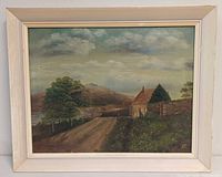 Front view of framed painting showing entire artwork and frame