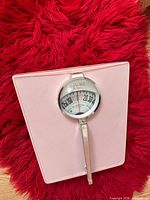 Front view showing pink scale and dial