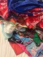 Pile of assorted colorful nightwear pieces