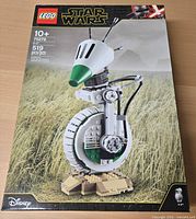 Front of sealed LEGO Star Wars 75278 D-O box showing artwork and piece count