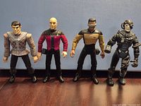 Front view of all four Star Trek action figures