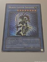 Front of Black Luster Soldier card showing holo foil and card details