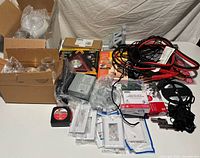 Overview of all items spread on table