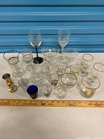 All glasses arranged to show quantity and variety