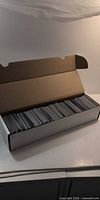 Closed view of white 800-count storage box filled with cards