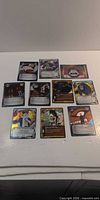 Group shot of all ten Naruto CCG cards