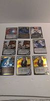 Full grid of the 9 Naruto cards