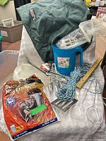 Overall shot of all camping items