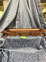 Tray on fabric backdrop