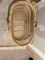 Top view of entire oval wicker basket