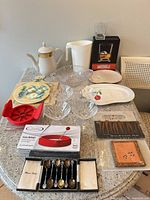 Overview of all items laid out on countertop