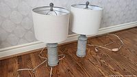Both lamps side by side showing bases, shades, cords