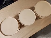 Top view of three assembled turntables