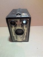 Front view showing decorative faceplate and lenses