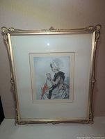 Full view of framed lithograph