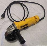 Full view of DeWalt angle grinder showing cord and handle