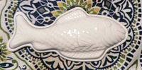 top view of white ceramic fish mold