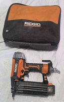 Ridgid brad nailer and carrying case front view