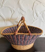 Angled view showing full basket exterior and weave pattern