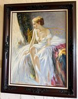 Full view of framed painting on wall