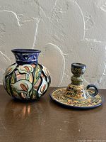 Lamp base and candlestick holder front view