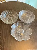 All three glass bowls grouped on table