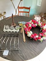 All five items displayed on table