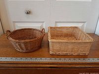 Both baskets side by side for overall view and scale with ruler