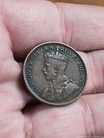Obverse of 1917 Canadian large cent showing King George V portrait