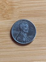 Obverse of 1943 steel Lincoln cent showing Lincoln portrait, LIBERTY and date 1943