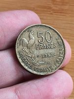 Reverse showing rooster, denomination and date