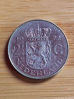 Reverse showing 2½ G denomination, crowned coat of arms, year 1972