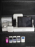 Overview of all Apple devices including iPad, routers, phones, iPods, charger